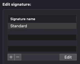 partir de là, vous pouvez ajouter de nouvelles signatures et sélectionner des signatures