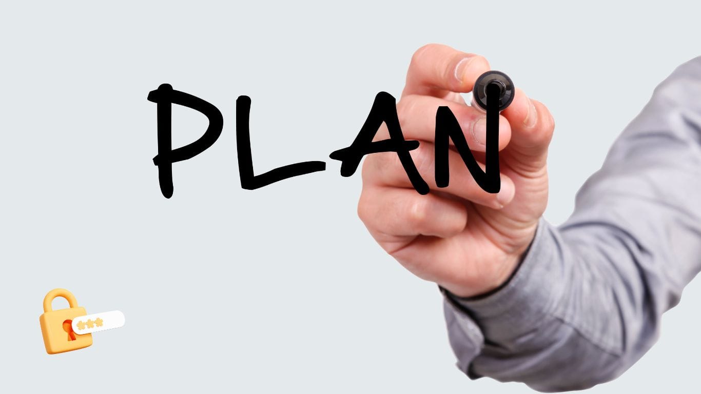 une main écrit le mot "plan" sur l'écran