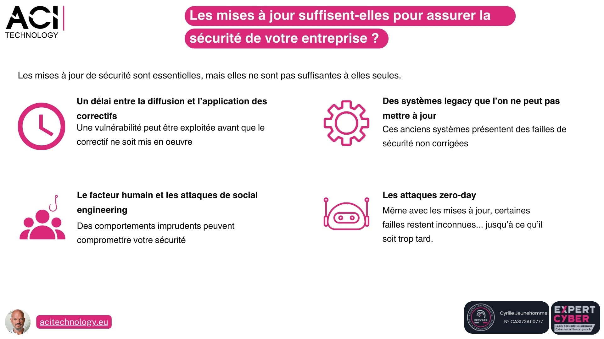 Mise à jour IT pour la sécurité de votre entreprise. ACI Technology