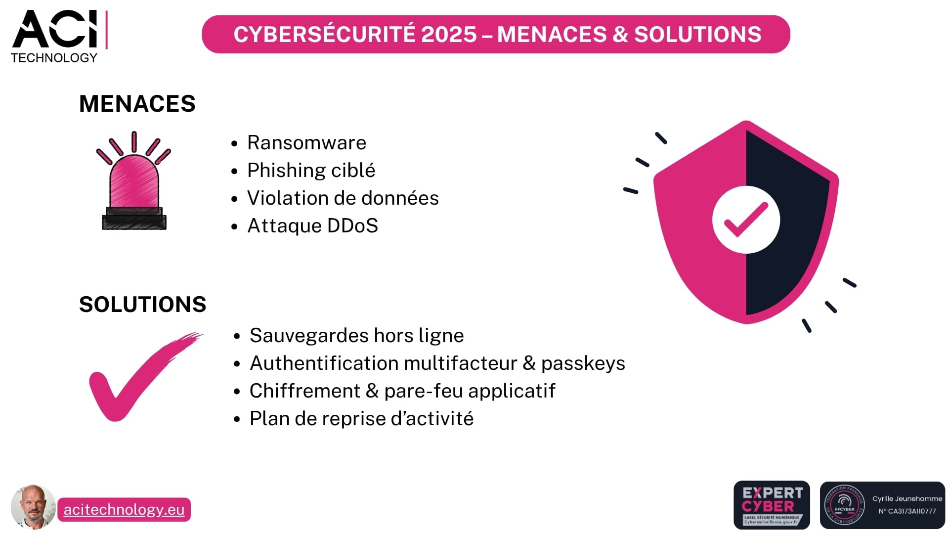 ACI Technology expert infogérance et maintenance informatique Paris - Cybersécurité la mesure à adopter selon les experts pour protéger votre entreprise