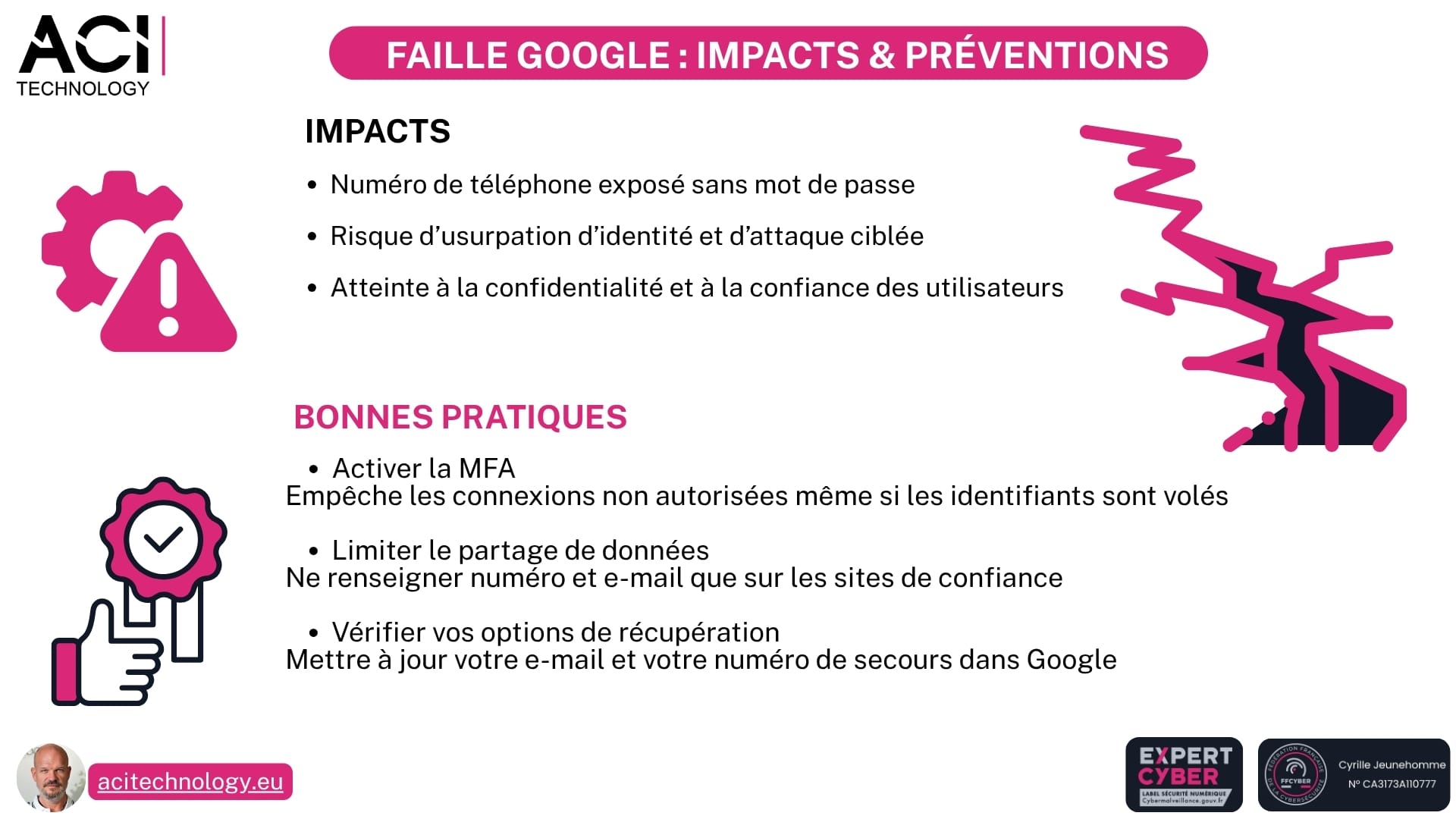ACI Technology expert infogérance et maintenance informatique Paris - J’ai découvert qu’une faille dévoile le numéro de téléphone lié à n’importe quel compte Google