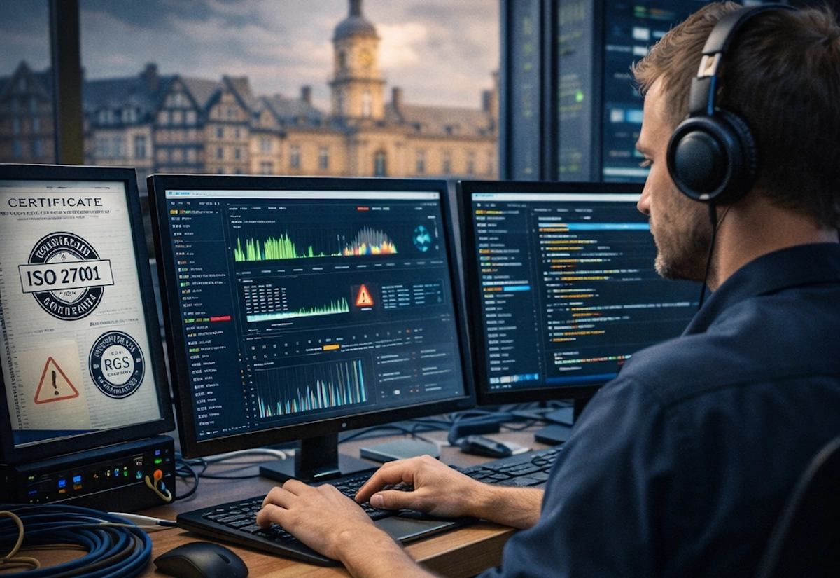 Technicien informatique supervisant des systèmes IT certifiés ISO 27001 à Rennes