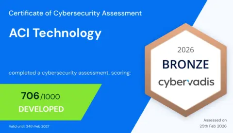 Évaluation CyberVadis ACI Technology avec score 706 sur 1000 en cybersécurité